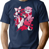 Popomu Blitzo x Stolas Helluva Boss Essential Premium Heavyweight Cotton T-Shirt - Navy