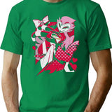 Popomu Blitzo x Stolas Helluva Boss Essential Premium Heavyweight Cotton T-Shirt - Green