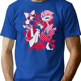 Popomu Blitzo x Stolas Helluva Boss Essential Premium Heavyweight Cotton T-Shirt - Blue
