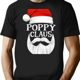 Poppy Claus Santa Family Matching Christmas Pajamas Gift T-Shirt for Men & Women, T-Shirts Graphic Tee - Black