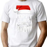 Poppy Claus Santa Family Matching Christmas Pajamas Gift T-Shirt for Men & Women, T-Shirts Graphic Tee - White