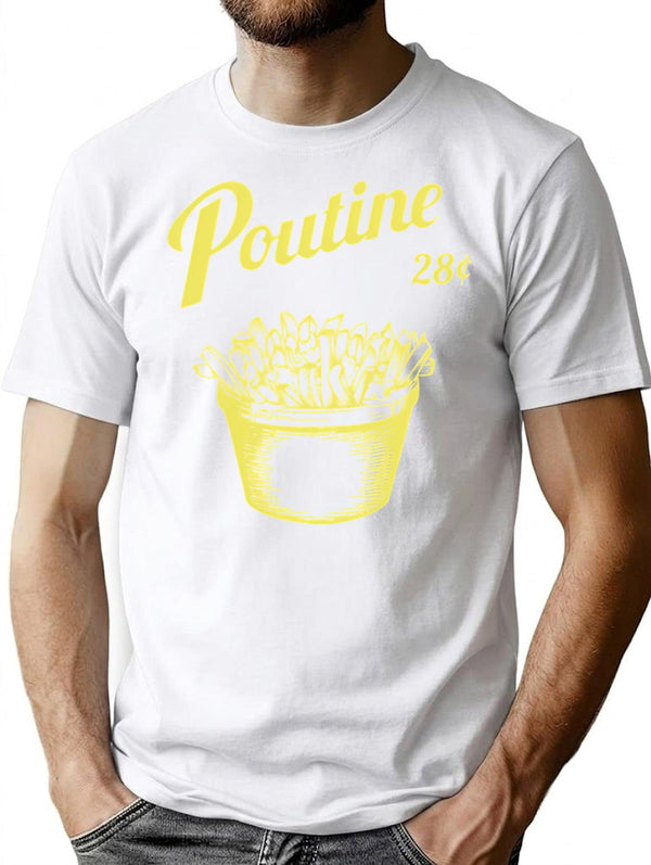 Poutine T-Shirt for Men & Women, T-Shirts Graphic Tee - White