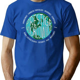 Prestige Worldwide Vintage Logo T-Shirt for Men & Women, T-Shirts Graphic Tee - Blue