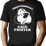 Professional Cage Fighter T-Shirt for Men & Women, T-Shirts Graphic Tee - Black