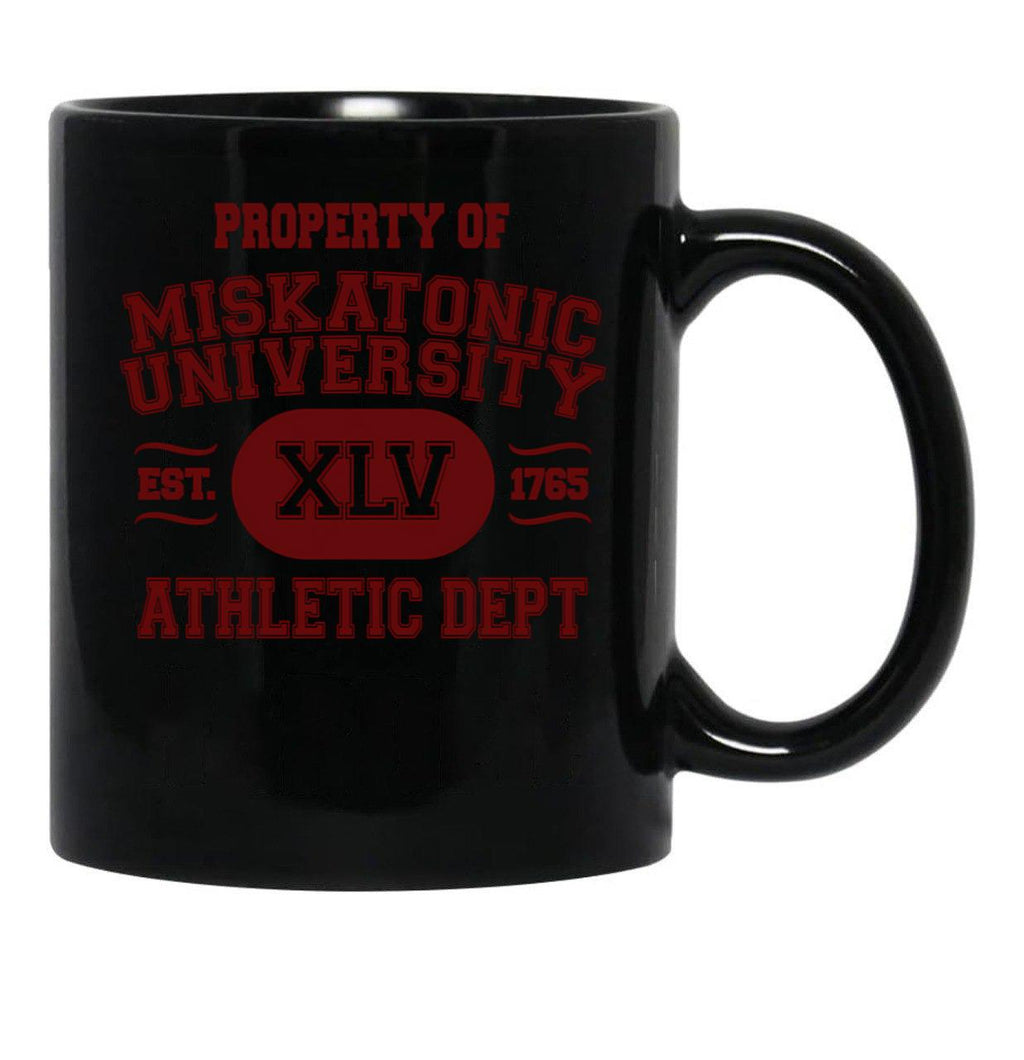 Property Of Miskatonic University Athletic Dept Black Coffee Mug, Gift Coffee Mug - Black