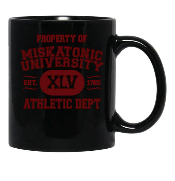 Property Of Miskatonic University Athletic Dept Black Coffee Mug, Gift Coffee Mug - Black
