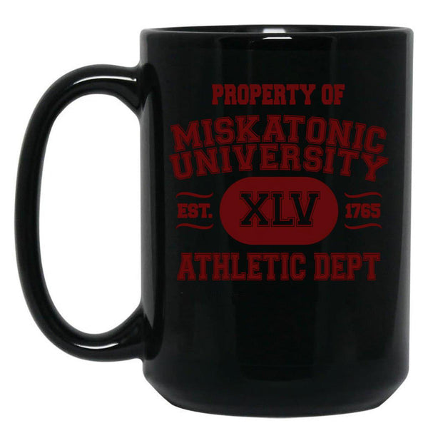 Property Of Miskatonic University Athletic Dept Black Coffee Mug, Gift Coffee Mug - Black