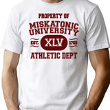 Property Of Miskatonic University Athletic Dept Premium Heavyweight Cotton T-Shirt - White