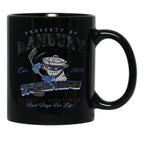 Property of Danbury Trashers Worn lts Baseball ¾ Sleeve Black Coffee Mug, Gift Coffee Mug - Black