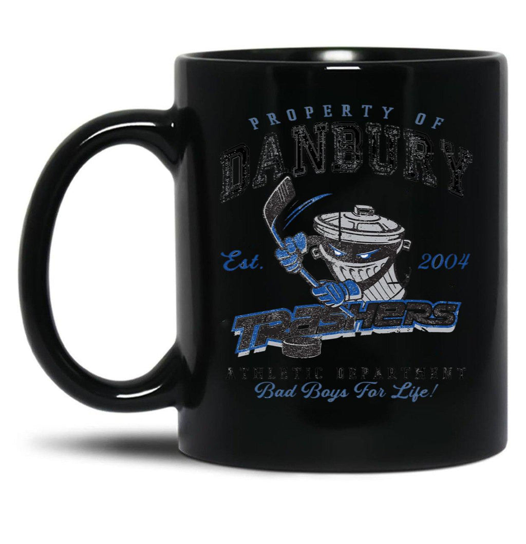 Property of Danbury Trashers Worn lts Baseball ¾ Sleeve Black Coffee Mug, Gift Coffee Mug