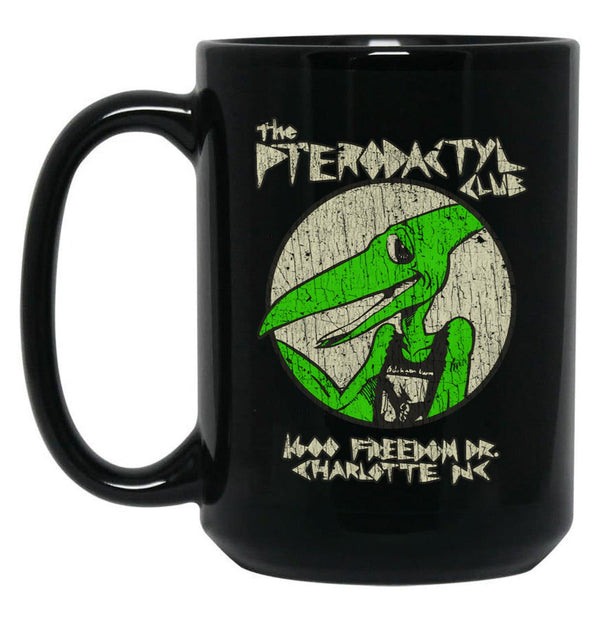 Pterodactyl Club 1987 Black Coffee Mug, Gift Coffee Mug - Black