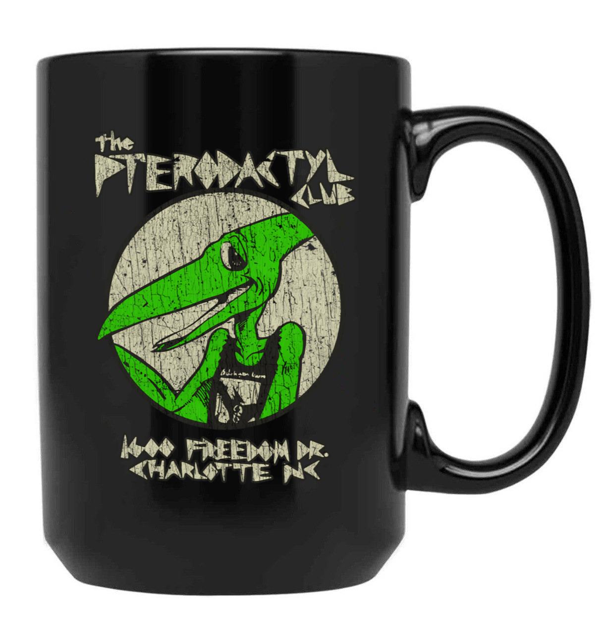 Pterodactyl Club 1987 Black Coffee Mug, Gift Coffee Mug