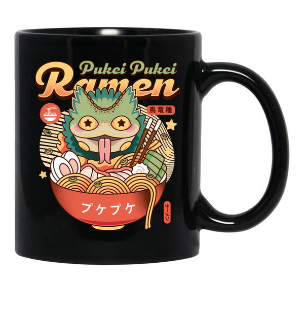 Pukei Pukei Ramen Vintage Black Coffee Mug, Gift Coffee Mug - Black