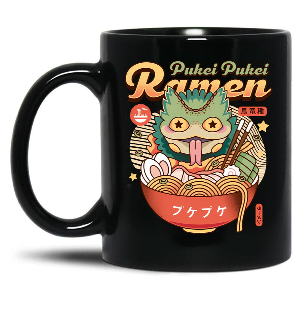 Pukei Pukei Ramen Vintage Black Coffee Mug, Gift Coffee Mug