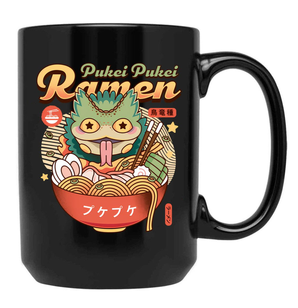 Pukei Pukei Ramen Vintage Black Coffee Mug, Gift Coffee Mug