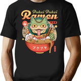 Pukei Pukei Ramen Vintage Premium Heavyweight Cotton T-Shirt - Black