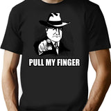Pull My Finger T-Shirt for Men & Women, T-Shirts Graphic Tee - Black