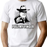 Pull My Finger T-Shirt for Men & Women, T-Shirts Graphic Tee - White