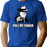 Pull My Finger T-Shirt for Men & Women, T-Shirts Graphic Tee - Blue