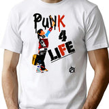 Punky Punk 4 Life Brewster Essential Premium Heavyweight Cotton T-Shirt - White