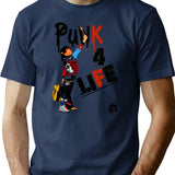Punky Punk 4 Life Brewster Essential Premium Heavyweight Cotton T-Shirt - Navy