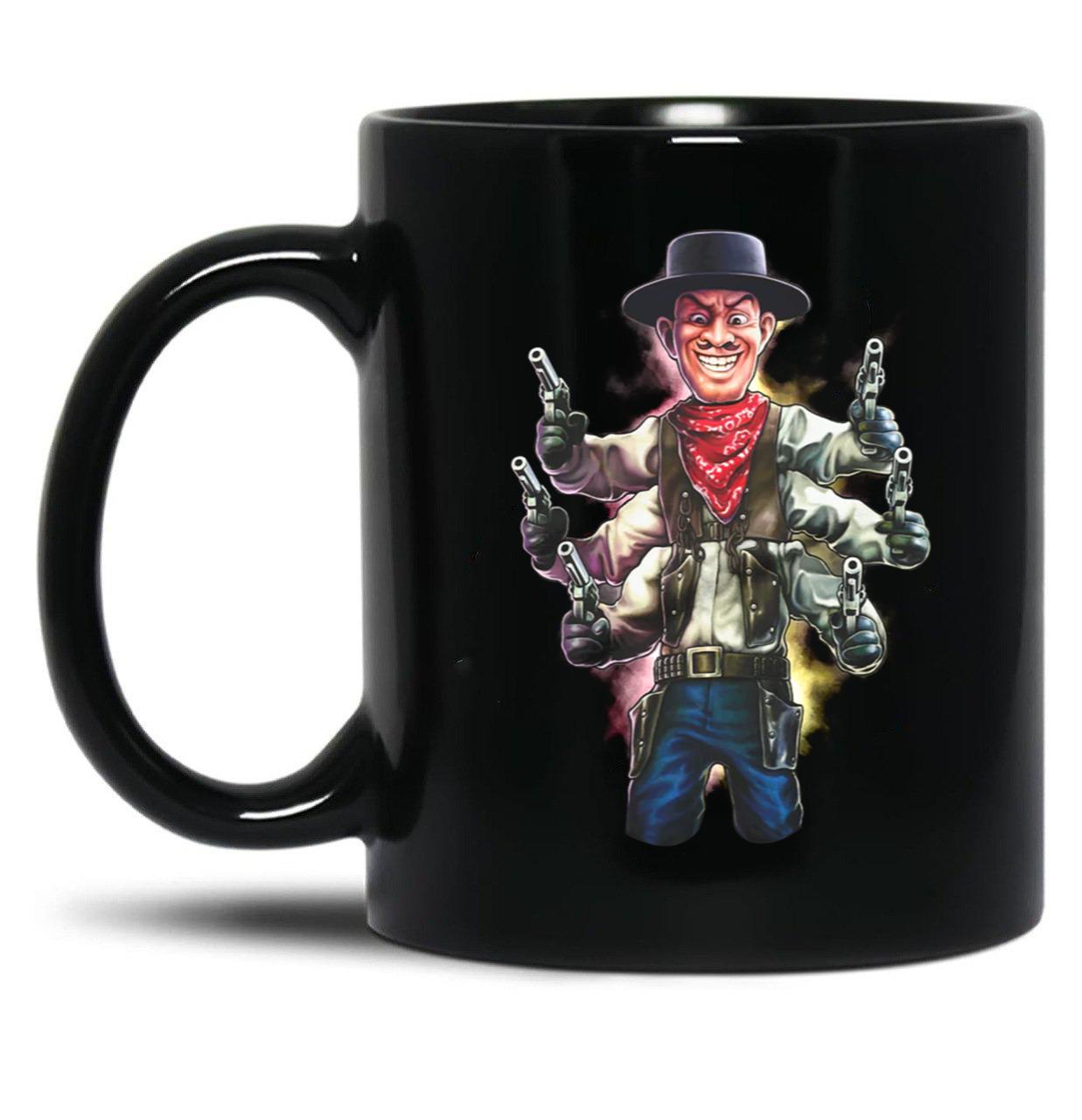 Puppet Master Six Shooter Black Coffee Mug, Gift Coffee Mug