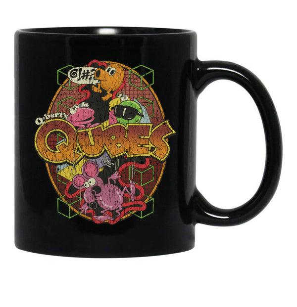 Qbert'S Qubes 1983 Black Coffee Mug, Gift Coffee Mug - Black