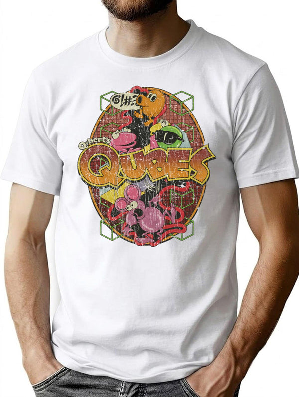 Qbert'S Qubes 1983 Premium Heavyweight Cotton T-Shirt - White