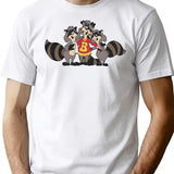 Raccoons Friends T-Shirt for Men & Women, T-Shirts Graphic Tee - White