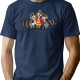 Raccoons Friends T-Shirt for Men & Women, T-Shirts Graphic Tee - Navy