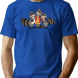 Raccoons Friends T-Shirt for Men & Women, T-Shirts Graphic Tee - Blue