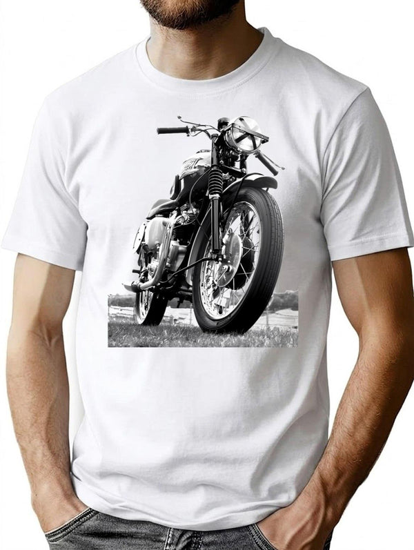 Race Day Motorcycle T-Shirt for Men & Women, T-Shirts Graphic Tee - White