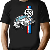 Racing Car Stripe T-Shirt for Men & Women, T-Shirts Graphic Tee - Black