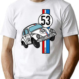 Racing Car Stripe T-Shirt for Men & Women, T-Shirts Graphic Tee - White