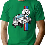 Racing Car Stripe T-Shirt for Men & Women, T-Shirts Graphic Tee - Green