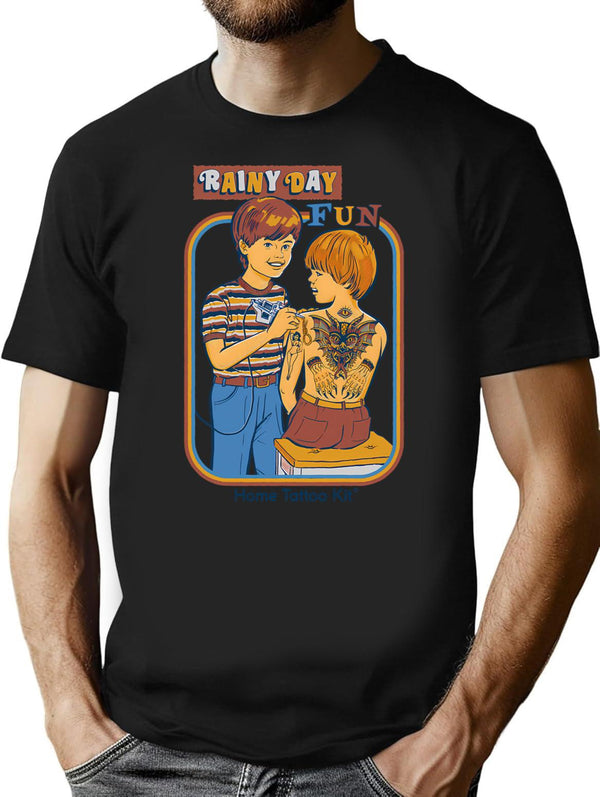 Rainy Day Fun T-Shirt for Men & Women, T-Shirts Graphic Tee - Black