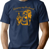 Raising My Husband Is Exhausting Sarcasm T-Shirt for Men & Women, T-Shirts Graphic Tee - Navy