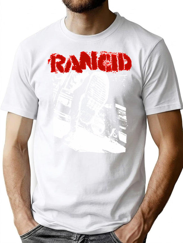 Rancid Band T-Shirt for Men & Women, T-Shirts Graphic Tee - White