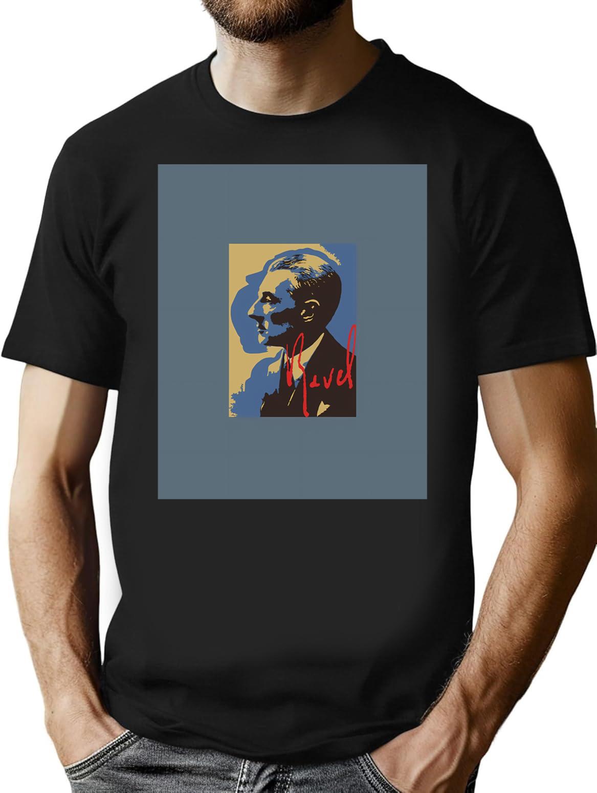 Ravel T-Shirt for Men & Women, T-Shirts Graphic Tee - Black