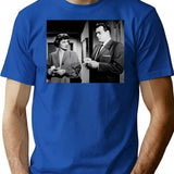 Raymond Burr Photo Barbara Hale From Perry Mason Photo Standing T-Shirt for Men & Women, T-Shirts Graphic Tee - Blue