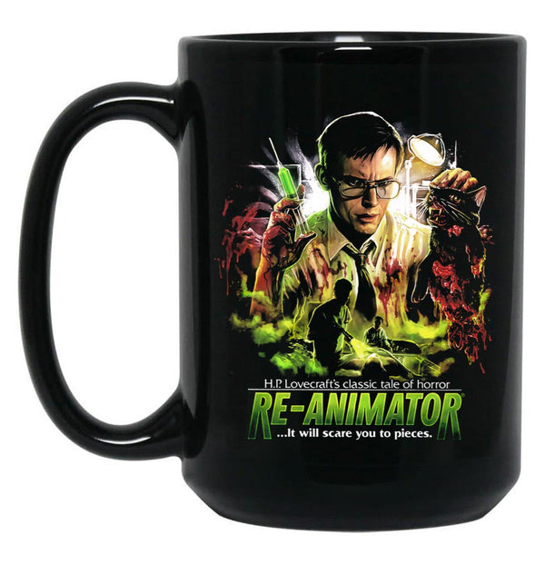 Re-Animator Scare You to Pieces Black Coffee Mug, Gift Coffee Mug - Black