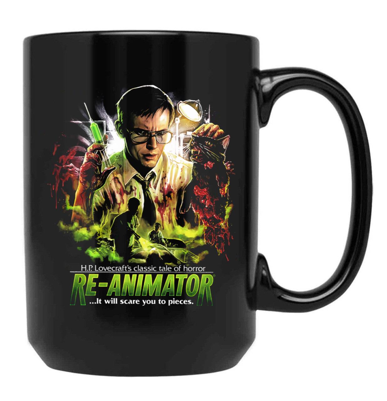 Re-Animator Scare You to Pieces Black Coffee Mug, Gift Coffee Mug