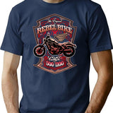 Rebel Bike T-Shirt for Men & Women, T-Shirts Graphic Tee - Navy