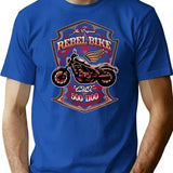 Rebel Bike T-Shirt for Men & Women, T-Shirts Graphic Tee - Blue