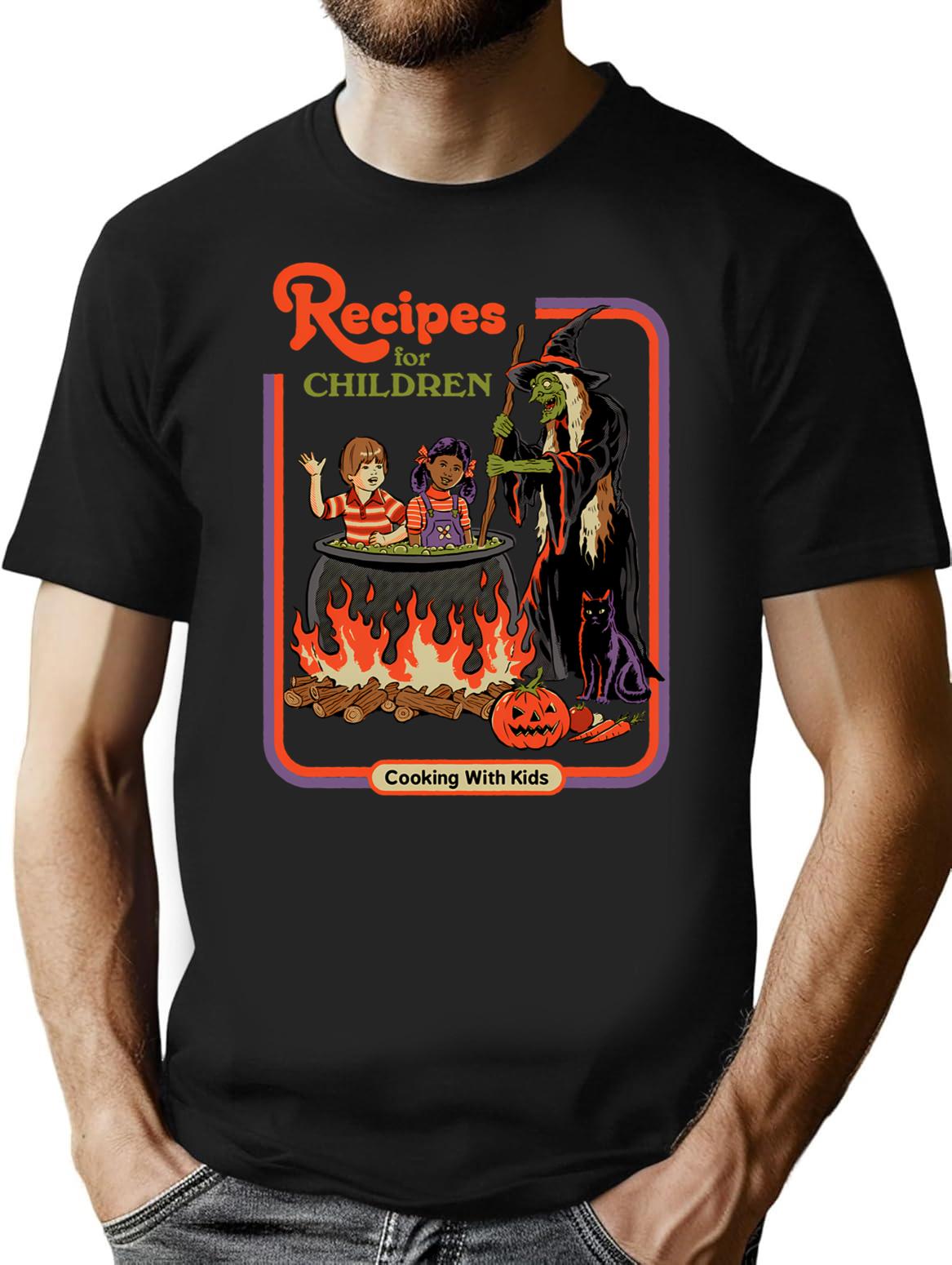 Recipes For Children T-Shirt for Men & Women, T-Shirts Graphic Tee - Black