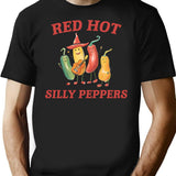 Red Hot Silly Peppers Shirt Unisex T Shirt Funny T Shirt Meme T Shirt Weird T Shirt Silly T-Shirt for Men & Women, T-Shirts Graphic Tee - Black