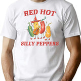 Red Hot Silly Peppers Shirt Unisex T Shirt Funny T Shirt Meme T Shirt Weird T Shirt Silly T-Shirt for Men & Women, T-Shirts Graphic Tee - White