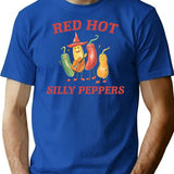 Red Hot Silly Peppers Shirt Unisex T Shirt Funny T Shirt Meme T Shirt Weird T Shirt Silly T-Shirt for Men & Women, T-Shirts Graphic Tee - Blue