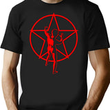 Red Starmen T-Shirt for Men & Women, T-Shirts Graphic Tee - Black