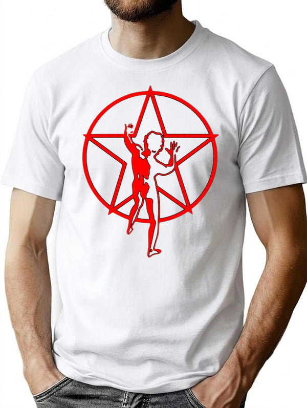 Red Starmen T-Shirt for Men & Women, T-Shirts Graphic Tee - White
